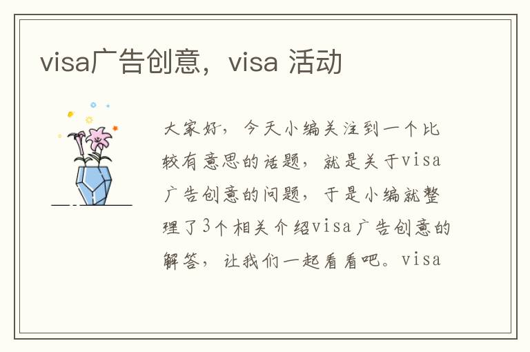 visa广告创意，visa 活动