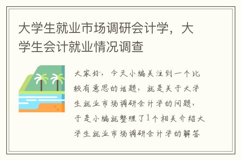 大学生就业市场调研会计学，大学生会计就业情况调查