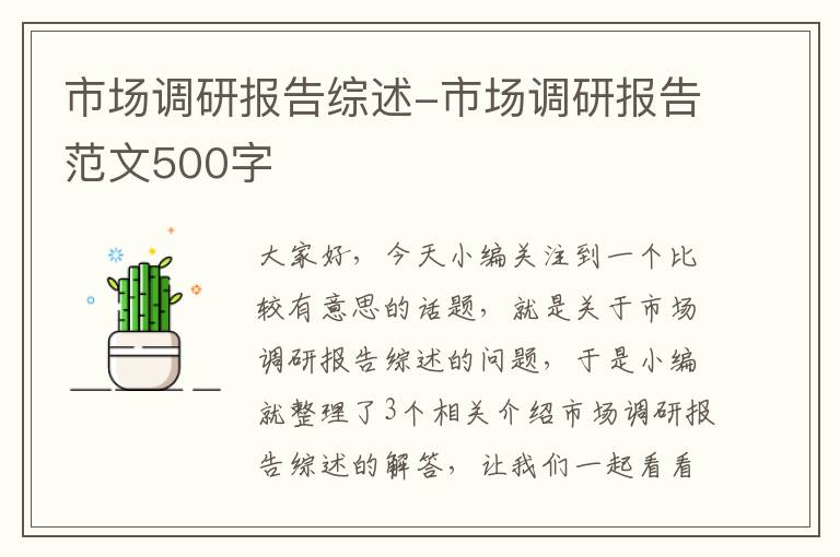 市场调研报告综述-市场调研报告范文500字