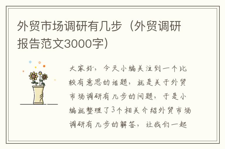 外贸市场调研有几步（外贸调研报告范文3000字）