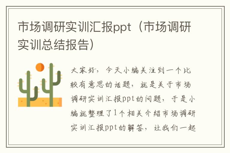 市场调研实训汇报ppt（市场调研实训总结报告）