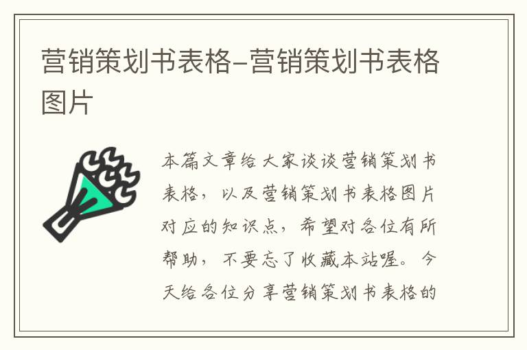 营销策划书表格-营销策划书表格图片