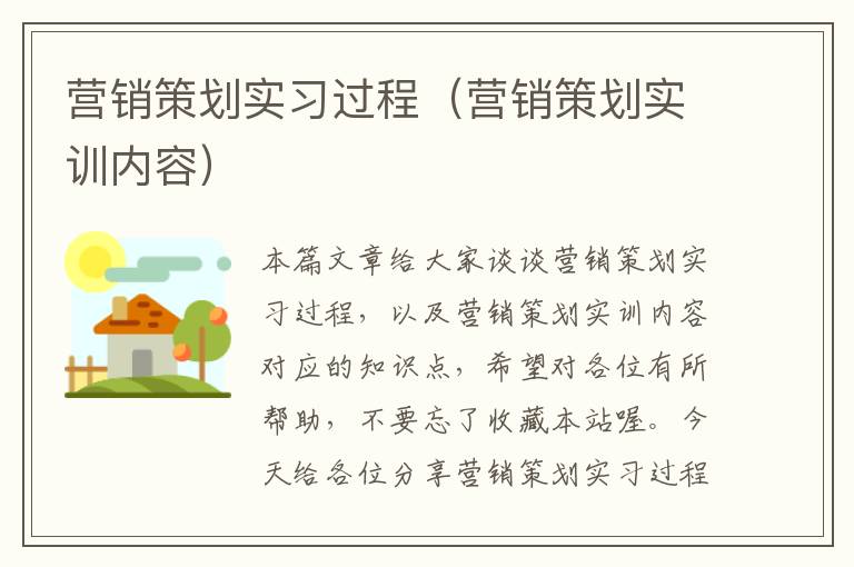 营销策划实习过程（营销策划实训内容）