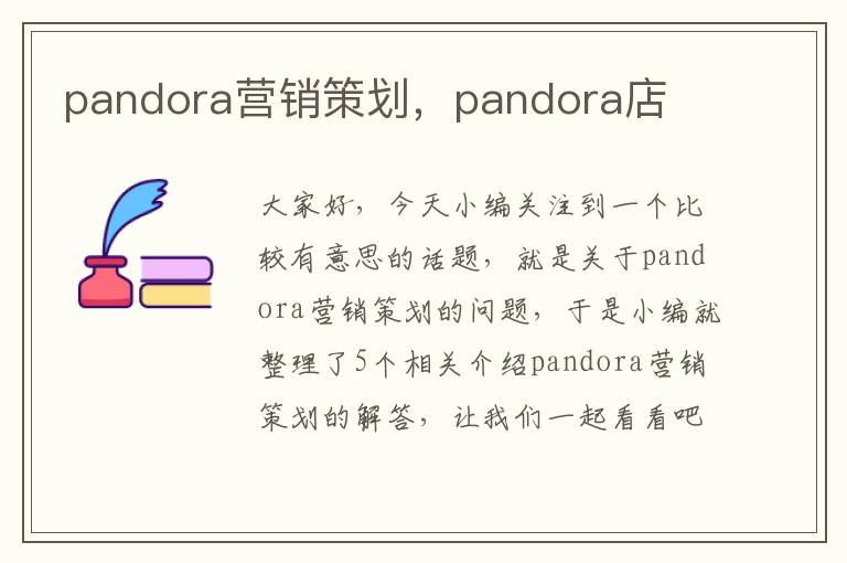 pandora营销策划，pandora店