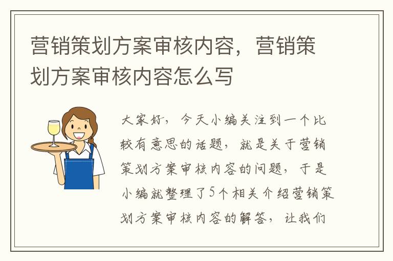 营销策划方案审核内容，营销策划方案审核内容怎么写