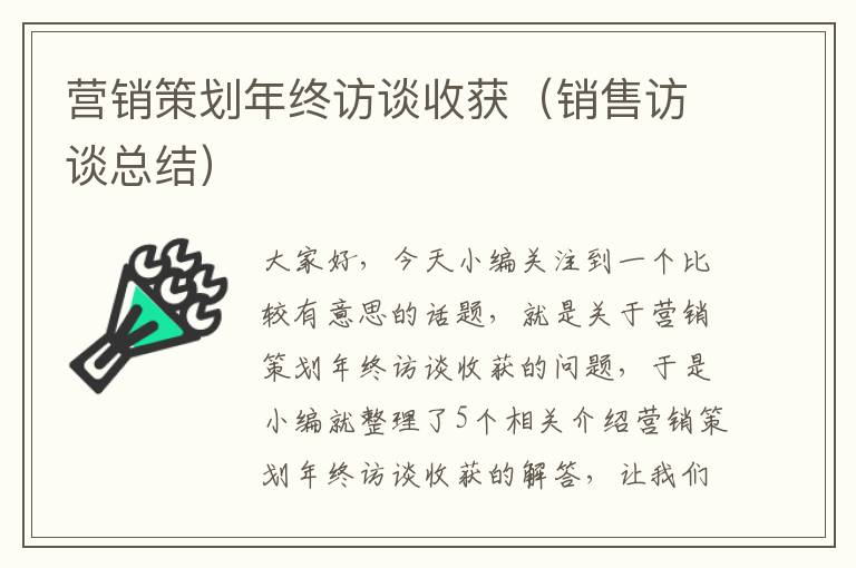 营销策划年终访谈收获（销售访谈总结）