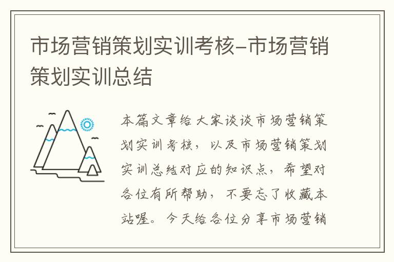 市场营销策划实训考核-市场营销策划实训总结