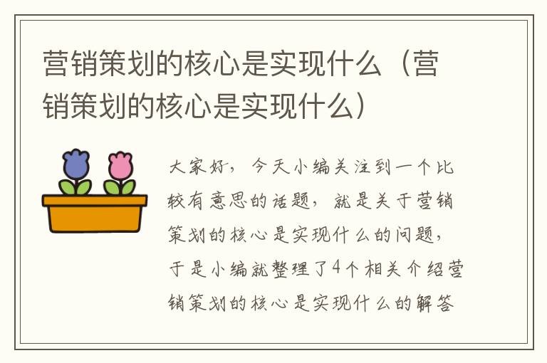 营销策划的核心是实现什么（营销策划的核心是实现什么）