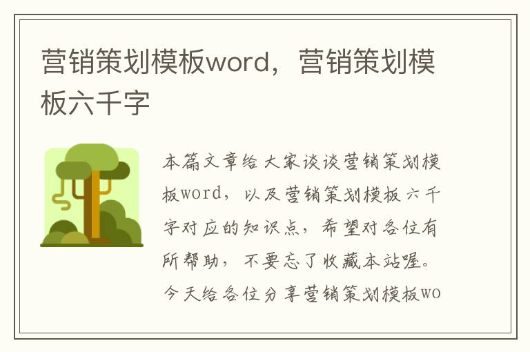 营销策划模板word，营销策划模板六千字