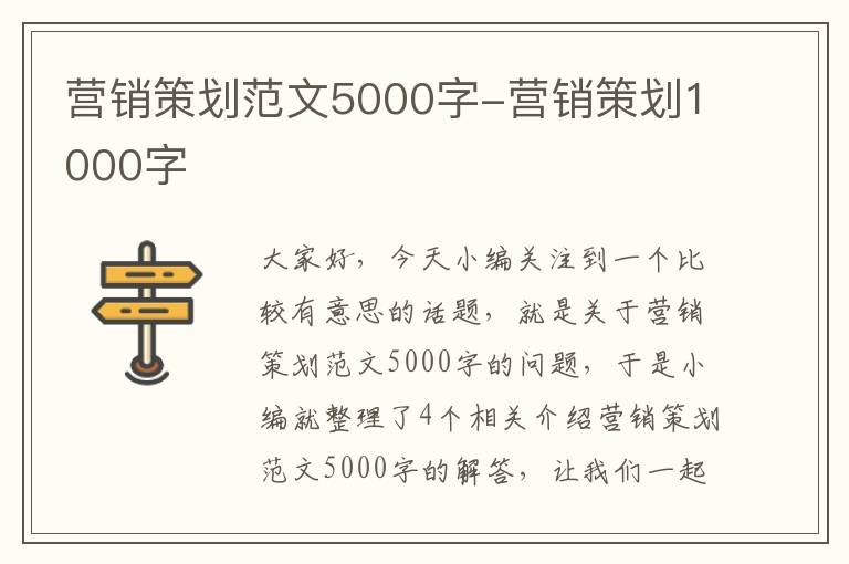 营销策划范文5000字-营销策划1000字