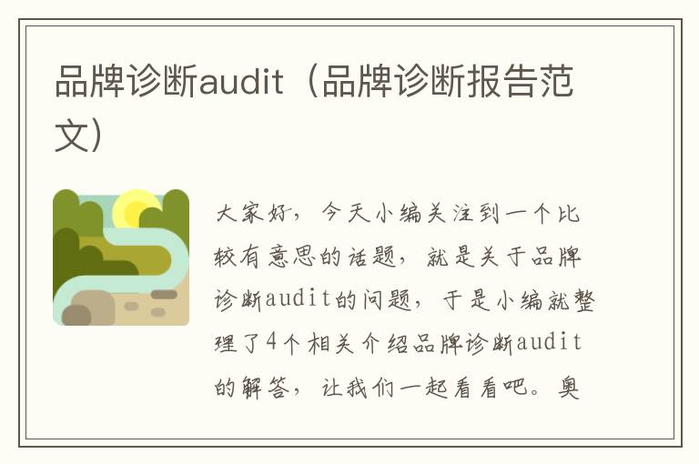 品牌诊断audit（品牌诊断报告范文）