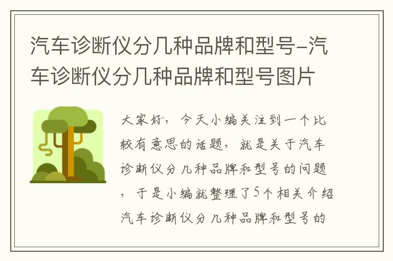 汽车诊断仪分几种品牌和型号-汽车诊断仪分几种品牌和型号图片