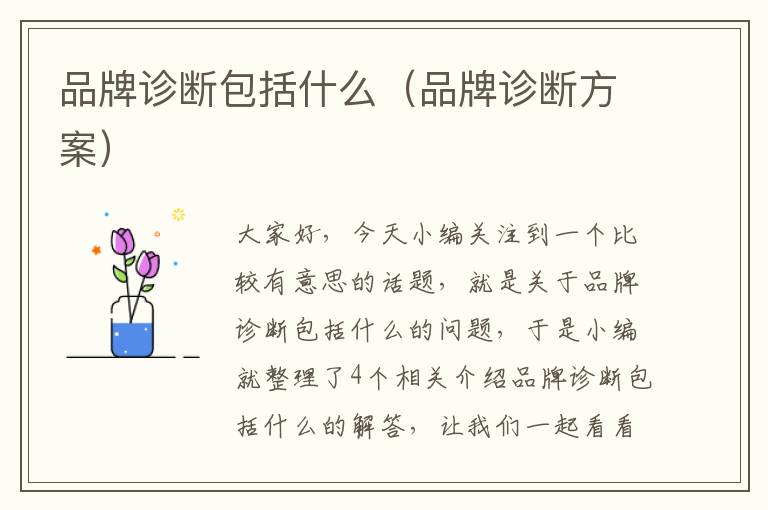 品牌诊断包括什么（品牌诊断方案）